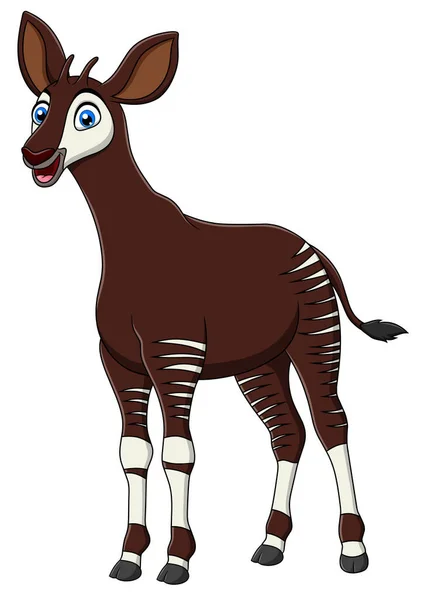 Schattige Okapi Dierlijke Cartoon Vector Illustratie — Stockvector