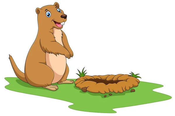 Cute Prairie Dog Cartoon Vector Ilustração —  Vetores de Stock