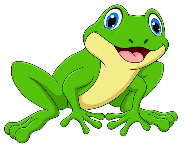 Cute Frog Ilustración Vector Dibujos Animados — Archivo Imágenes Vectoriales