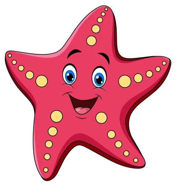 Graziosa Illustrazione Vettoriale Del Fumetto Starfish — Vettoriale Stock
