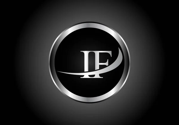 Gümüş Harf Metal Kombinasyon Alfabe Logo Tasarımı Siyah Beyaz Gradyan — Stok Vektör