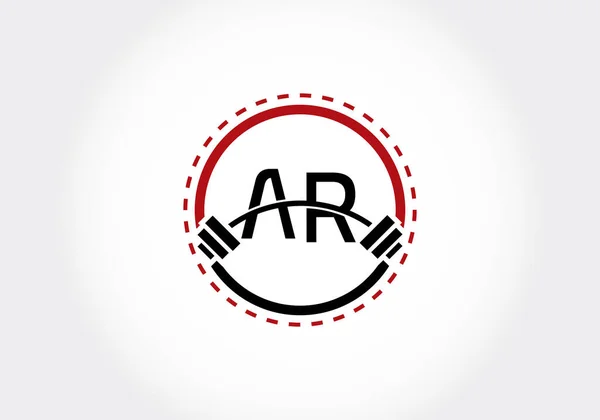 Harflerinin Baş Harfi Halterli Alfabe Vektör Logosu Tasarımı Kaldırılıyor Vücut — Stok Vektör
