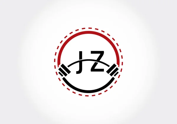 Początkowy Alfabet Literowy Sztangą Projekt Logo Wektora Podnoszenia Nowoczesne Logo — Wektor stockowy