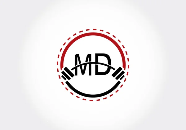 Первоначальный Медицинский Алфавит Штангой Дизайн Векторного Логотипа Лифта Современный Векторный — стоковый вектор