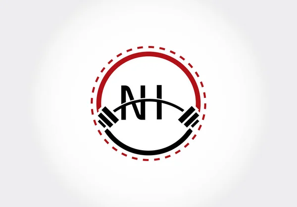 Anfangsbuchstabenalphabet Mit Einer Langhantel Lifting Vektor Logo Design Modernes Vektor — Stockvektor