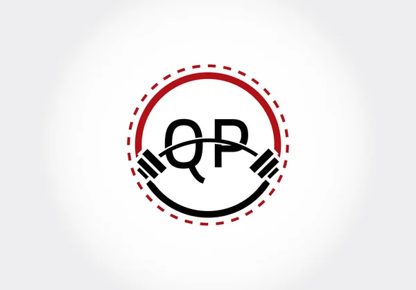 Wstępny Alfabet Literowy Sztangą Projekt Logo Wektora Podnoszenia Nowoczesne Logo — Wektor stockowy