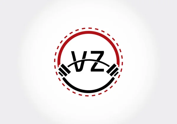 Wstępny Alfabet Literowy Sztangą Projekt Logo Wektora Podnoszenia Nowoczesne Logo — Wektor stockowy