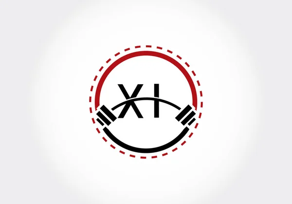 Alfabeto Letras Inicial Com Uma Barra Design Logotipo Vetor Elevação — Vetor de Stock