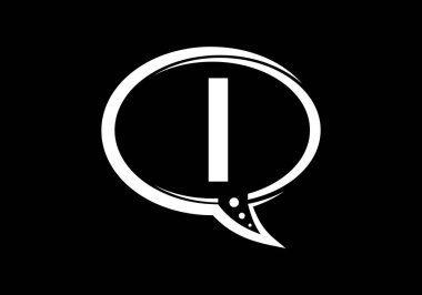İçinde baloncuklu sohbet ikonu olan harf alfabesi. Konuşmak, sohbet logosu konsepti. Bir danışmanlık şirketi için modern logo tasarımı.