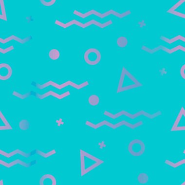 Memphis stilinde kusursuz desenlerin vektör illüstrasyonu