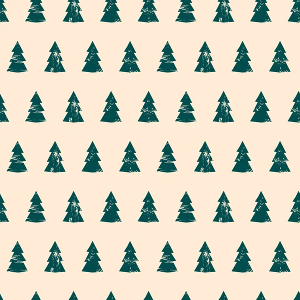 Απρόσκοπτη μοτίβο με στυλιζαρισμένο χριστουγεννιάτικο δέντρο. Διάνυσμα. — Διανυσματικό Αρχείο