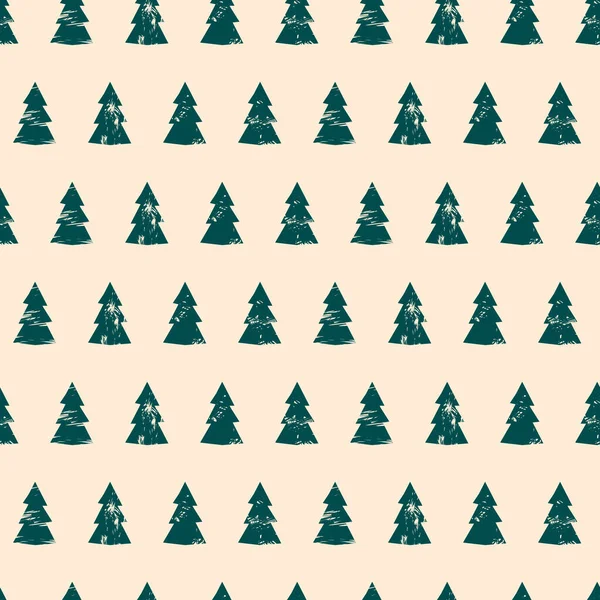 Patrón sin costuras con árbol de navidad estilizado. Vector. — Vector de stock