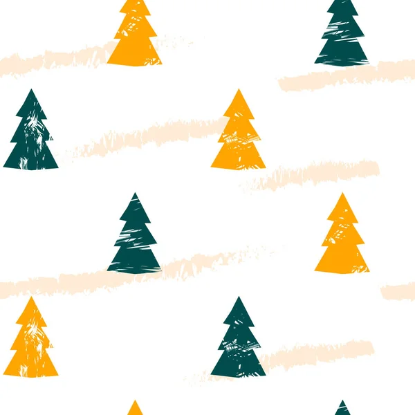 无缝隙图案与格式化的圣诞节树。B.病媒. — 图库矢量图片