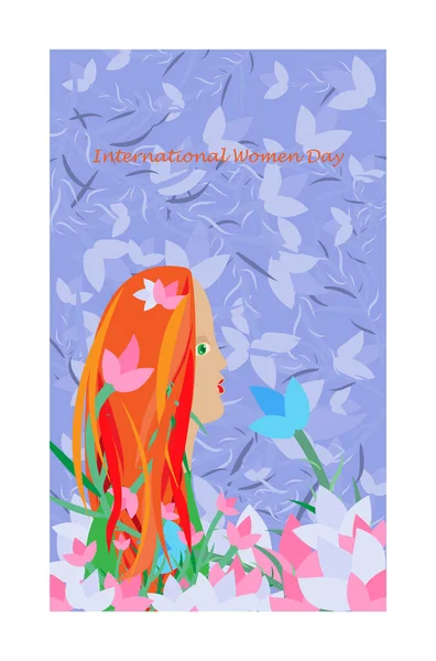 Poster International Women Day Illustration — Stock Vector