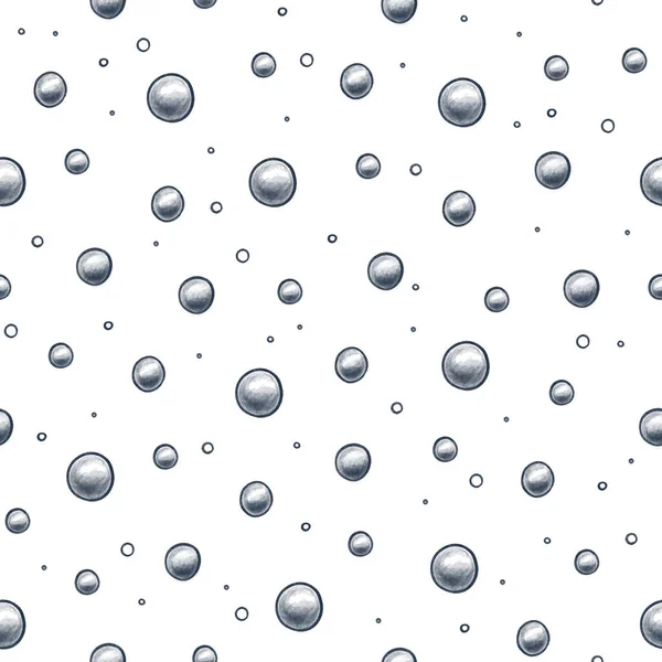 Бесшовный Узор Жемчугом Пузырями Океан — стоковое фото