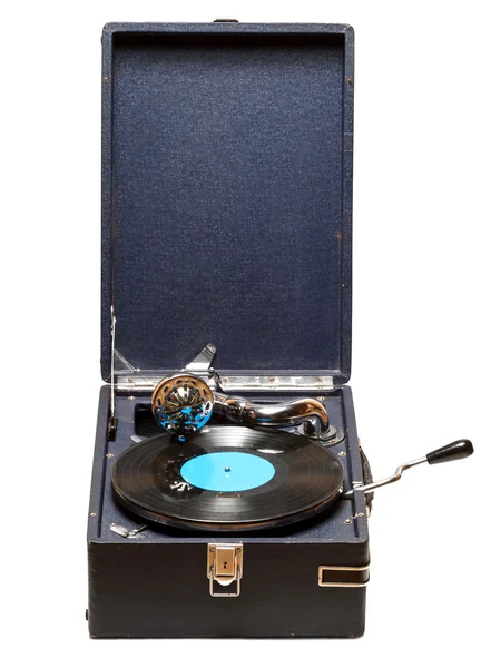 Gramofone antigo leitor de recordes — Fotografia de Stock