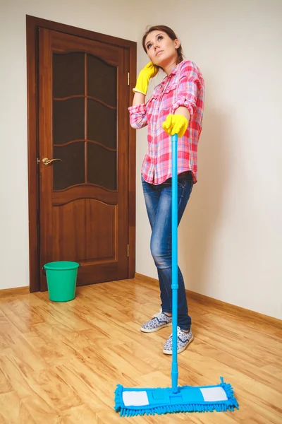 Concepto de suelo de madera de lavado — Foto de Stock