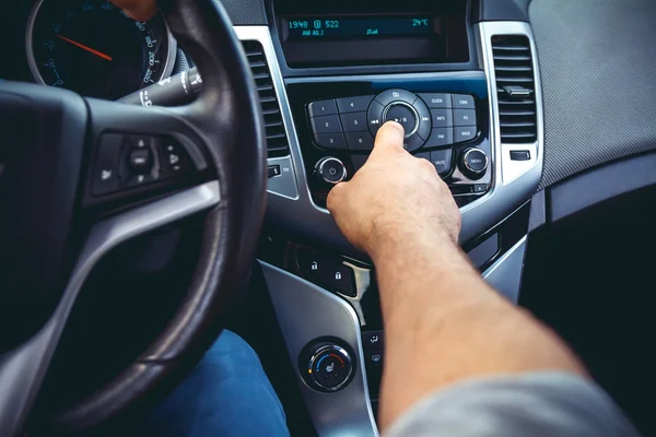 Painel do carro. Fecho de rádio — Fotografia de Stock