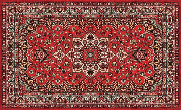 Tekstura Starego Czerwonego Perskiego Dywanu Abstrakcyjna Ozdoba — Zdjęcie stockowe