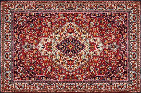 Eski Kırmızı İran Halı dokusu, soyut süs