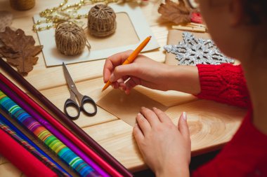 Kız Noel Baba'ya bir mektup yazar