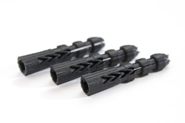 Dübel derleme. Siyah renk. Beyaz, düz arka plan üzerinde.