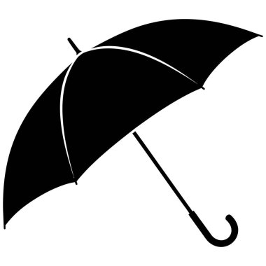 Basit siyah şemsiye silueti