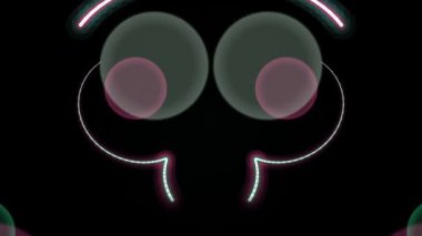 Parlak daireler ve noktalarla soyut arkaplan