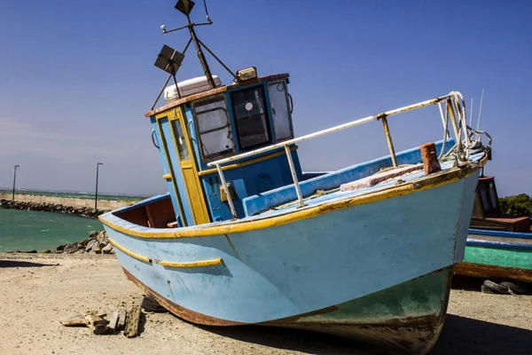 Boat laying in the dry dock for repairs, Struisbaai harbour , South Africa