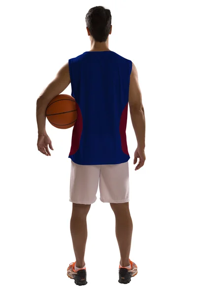 Professional American basketball player with ball. — Stock Photo, Image