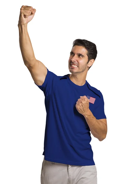 American football fans celebrating in white background — Stock Photo, Image