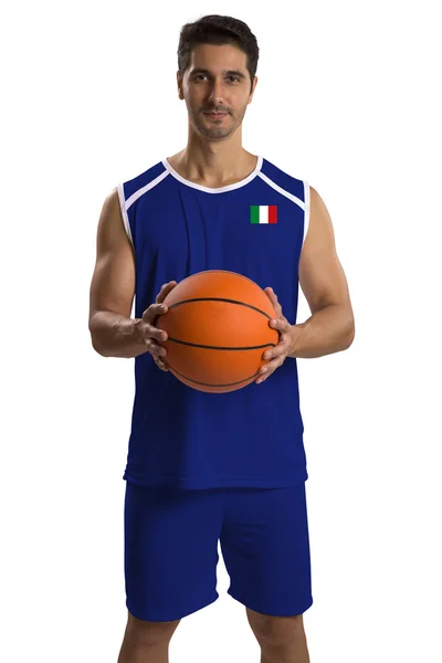 İtalyan basketbol oyuncu topu ile. — Stok fotoğraf