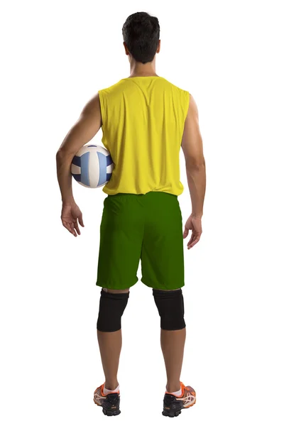 Jogador profissional de voleibol brasileiro com bola . — Fotografia de Stock