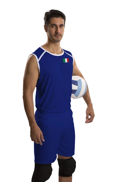 Jogador profissional de voleibol italiano com bola . — Fotografia de Stock