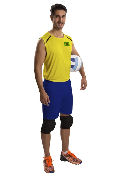 Joueur de volley-ball brésilien professionnel avec balle . — Photo