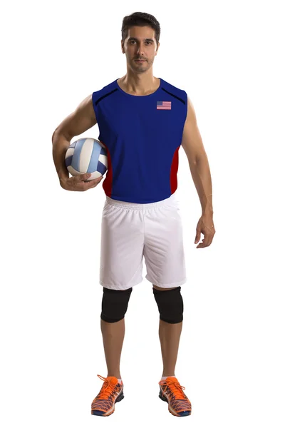 Pemain bola voli profesional Amerika dengan bola . — Stok Foto