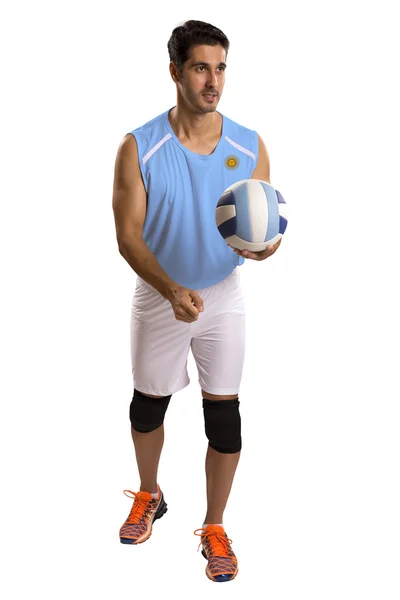 Giocatore professionista argentino di pallavolo con palla . — Foto Stock