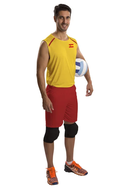 Profesionální španělský basketbalový hráč s míčem. — Stock fotografie