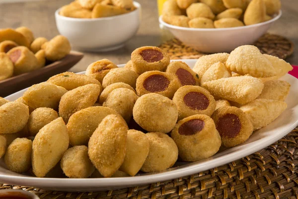 Mixed brazilian snacks fried — Stock Photo, Image