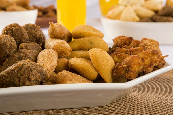 Mixed brazilian snack on the table. — Stock Photo, Image