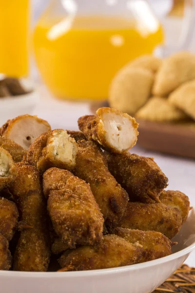 Brazilian snack. Chicken skewer — Stock Photo, Image