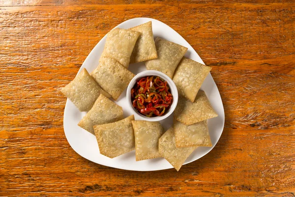 Massa de bacalhau com pimenta — Fotografia de Stock