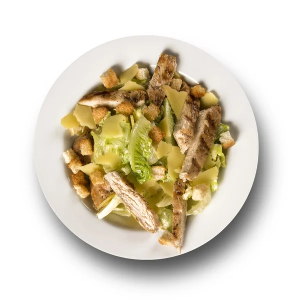 Salată de cezar cu crutoane și pui la grătar . — Fotografie, imagine de stoc