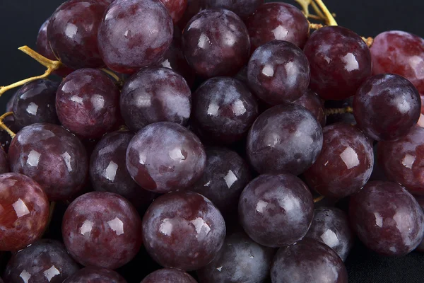 Raisin rouge avec gouttes d'eau, fond gros plan — Photo