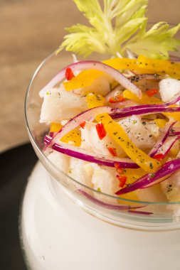 Perulu Ceviche. Gurme yiyecekler
