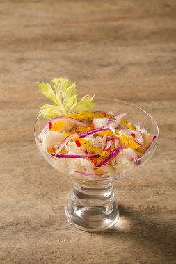 Perulu Ceviche. Gurme yiyecekler