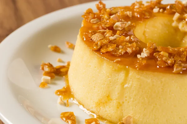 Pudim de Leite - Brazilian flan made with milk and condensed mil — Stock Photo, Image