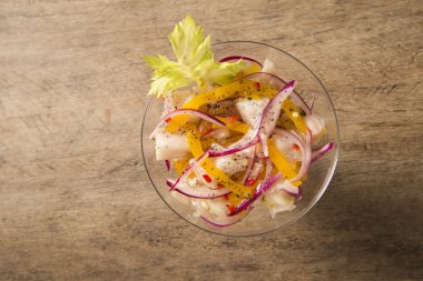 Perulu Ceviche. Gurme yiyecekler