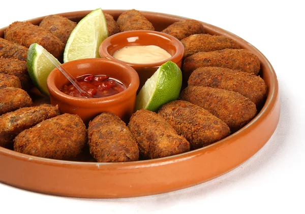 Buñuelos de bacalao, bunuelos de bacalao —  Fotos de Stock