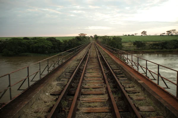 Régi vasúti pálya. Vonat line. — Stock Fotó